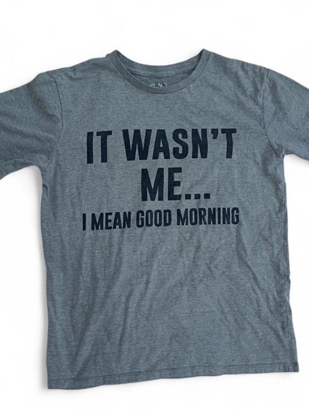 Size Small Grey Baby Doll Good Morning Graphic tee